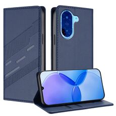 Custodia in pelle retrò con portafoglio multifunzionale in rilievo per Redmi A5 4G 171,7 mm / Poco C71 (blu scuro)