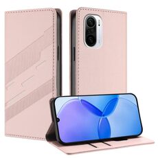 Custodia per telefono in pelle retrò con portafoglio multifunzionale in rilievo per Redmi K40 (rosa)