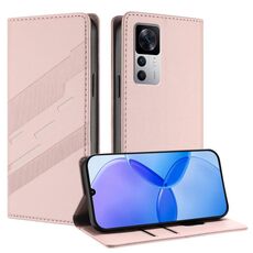 Custodia per telefono in pelle retrò con portafoglio multifunzionale in rilievo per Redmi K50 Ultra (rosa)