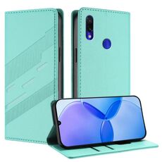 Custodia in pelle retrò con portafoglio multifunzionale in rilievo per Redmi Note 7 Pro (verde menta)