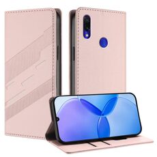 Custodia per telefono in pelle retrò con portafoglio multifunzionale in rilievo per Redmi Note 7 Pro (rosa)