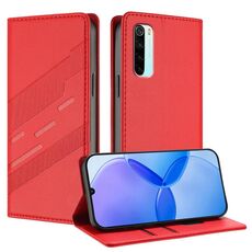 Custodia per telefono in pelle retrò con portafoglio multifunzionale in rilievo per Redmi Note 8 (rossa)