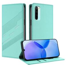 Custodia in pelle retrò con portafoglio multifunzionale in rilievo per Redmi Note 8 (verde menta)