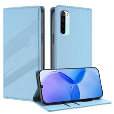 Custodia in pelle retrò con portafoglio multifunzionale in rilievo per Redmi Note 8 (blu chiaro)