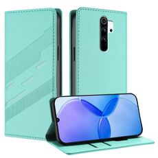 Custodia in pelle retrò con portafoglio multifunzionale in rilievo per Redmi Note 8 Pro (verde menta)