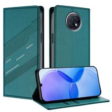 Custodia in pelle retrò con portafoglio multifunzionale in rilievo per Redmi Note 9T (verde scuro)