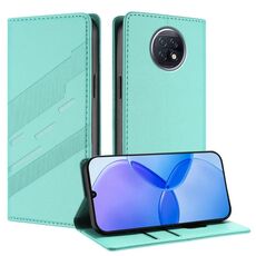 Custodia in pelle retrò con portafoglio multifunzionale in rilievo per Redmi Note 9T (verde menta)