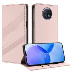 Custodia per telefono in pelle retrò con portafoglio multifunzionale in rilievo per Redmi Note 9T (rosa)