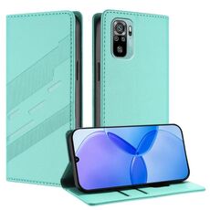 Custodia in pelle retrò con portafoglio multifunzionale in rilievo per Redmi Note 10 4G (verde menta)