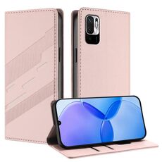 Custodia per telefono in pelle retrò con portafoglio multifunzionale in rilievo per Redmi Note 10 5G (rosa)