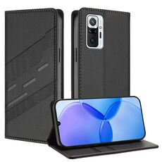 Per Redmi Note 10 Pro Custodia per telefono in pelle retrò con portafoglio multifunzionale in rilievo (nero)