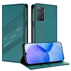 Custodia in pelle retrò con portafoglio multifunzionale in rilievo per Redmi Note 11 Pro (verde scuro)
