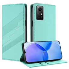 Custodia in pelle retrò con portafoglio multifunzionale in rilievo per Redmi Note 12S (verde menta)