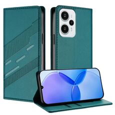 Custodia in pelle retrò con portafoglio multifunzionale in rilievo per Redmi Note 12 Turbo (verde scuro)