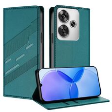 Custodia in pelle retrò con portafoglio multifunzionale in rilievo per Redmi Turbo 3 (verde scuro)