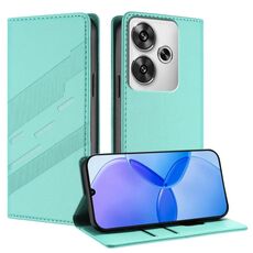 Custodia in pelle retrò con portafoglio multifunzionale in rilievo per Redmi Turbo 3 (verde menta)