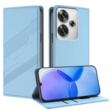 Custodia in pelle retrò con portafoglio multifunzionale in rilievo per Redmi Turbo 3 (blu chiaro)