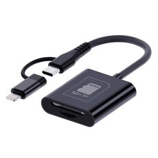 Lettore di schede multifunzione 4 in 1 tipo C+8 pin (nero)