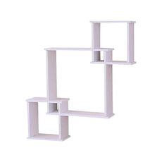 Mensola da parete 3 ripiani quadrati semplice espositore sfondo decorazione da parete mensola (bianco)