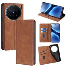 Per vivo X200 Pro 5G Custodia magnetica in pelle Skin Feel (marrone chiaro)