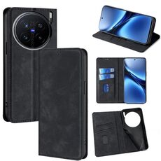 Per vivo X200 Pro 5G Custodia magnetica in pelle Skin Feel (nera)