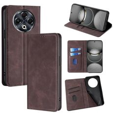 Per Tecno Spark 30 4G Custodia in pelle magnetica Skin Feel (marrone scuro)