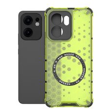 Per OPPO Reno13 F 5G Custodia antiurto per telefono con anello magnetico a nido d'ape globale (verde)