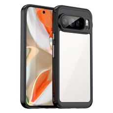 Per Google Pixel 10 Pro XL Custodia per telefono in TPU ibrida acrilica serie colorata (nero)