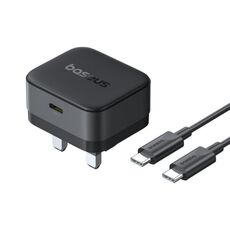 Set caricabatterie Baseus Smart Charge 20W Type-C con cavo da 1 m 60W Type-C a Type-C, spina: spina UK (nero)