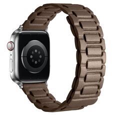 Per Apple Watch 42mm / 41mm / 40mm / 38mm Cinturino magnetico in pelle a tre pezzi a forma di I (talpa)