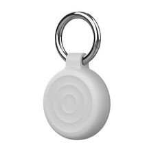Per AirTag Wave Custodia protettiva protettiva con portachiavi (bianco)