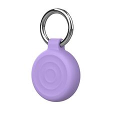 Per AirTag Wave Custodia protettiva protettiva con portachiavi (lilla viola)