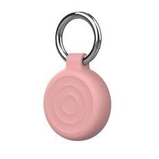Per AirTag Wave Custodia protettiva protettiva con portachiavi (rosa)