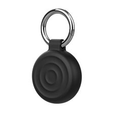 Per AirTag Wave Custodia protettiva protettiva con portachiavi (nero)