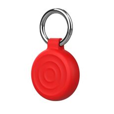 Per AirTag Wave Custodia protettiva protettiva con portachiavi (rosso)