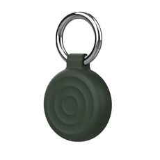 Per AirTag Wave Custodia protettiva protettiva con portachiavi (verde scuro)