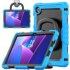 Per Lenovo Tab 10.1 TB-311XU/FU D Type Custodia per tablet PC ibrida in silicone con supporto per maniglia (azzurro chiaro)