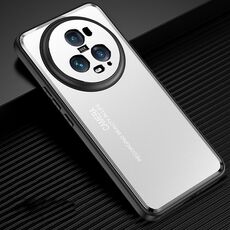 Custodia per telefono in metallo satinato per Honor Magic5 Pro (argento)