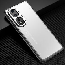 Per Honor 80 Pro Custodia per telefono in metallo satinato piatto (argento)
