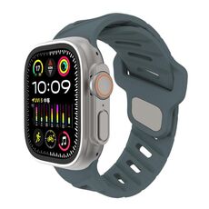 Per Apple Watch 46mm / 49mm / 45mm / 44mm Cinturino in silicone con foro inclinato (grigio chiaro di luna)