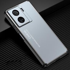Per vivo iQOO Z7x Custodia per telefono in metallo satinato (blu)
