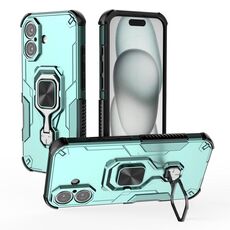 Per iPhone 16 Custodia per telefono in TPU ibrido con supporto in metallo per PC (verde)