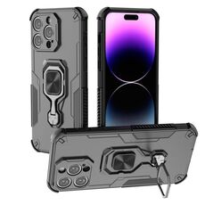 Per iPhone 14 Pro Max Custodia per telefono in TPU ibrido con supporto in metallo per PC (nero)