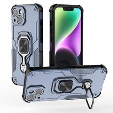 Per iPhone 13 Custodia per telefono in TPU ibrido con supporto in metallo per PC (blu)