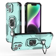 Per iPhone 13 Custodia per telefono in TPU ibrido con supporto in metallo per PC (verde)