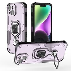 Per iPhone 13 Custodia per telefono in TPU ibrido con supporto in metallo per PC (viola)