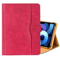 Custodia per tablet in pelle di vacchetta bicolore da 7-8 pollici (rosso)