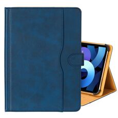 Custodia per tablet in pelle di vacchetta bicolore da 9-10 pollici (blu scuro)