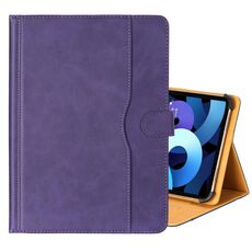 Custodia per tablet in pelle di vacchetta bicolore da 11-12,4 pollici (viola)