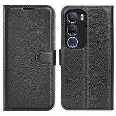Per vivo vivo Y19s 4G / Y29 5G Custodia per telefono in pelle con texture Litchi orizzontale con supporto (nero)